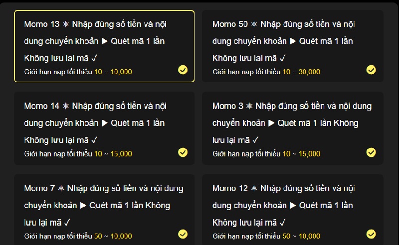 Nạp tiền nhanh chóng trên Win55 3 Bạn nên ưu tiên nạp tiền bằng hình thức ví điện tử